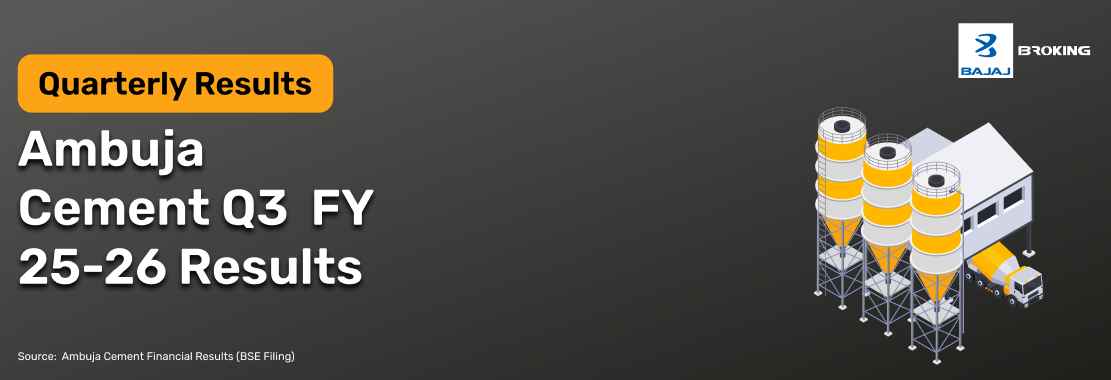 Ambuja Cements Q3 Results FY25–26: Net Profit ₹367 Cr, Down 86.2% YoY, Revenue ₹10,180 Cr