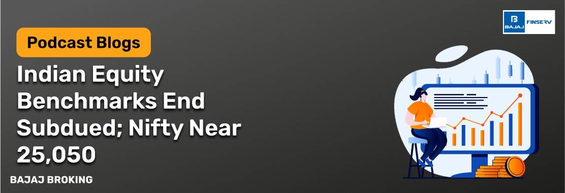 Indian Equity Benchmarks End Subdued; Nifty Near 25,050